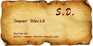 Seper Dávid névjegykártya